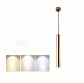 French Gold Long Cylindrical Chandelier (Option: 4x80CM spotlight)