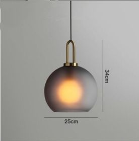 Nordic Simple Modern Glass Ball Chandelier Milk Tea Shop Clear Bar Restaurant Chandelier (Option: Scrub soot 30cm-Light source free)