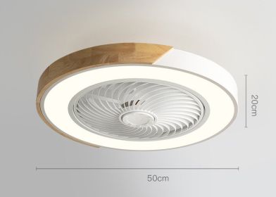 Rotating Air Guide Electric Hanging Fan Lamp (Option: White circle-Us regulation 110V2.4G infinit)