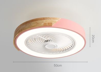 Rotating Air Guide Electric Hanging Fan Lamp (Option: Powder round-Us regulation 110V2.4G infinit)