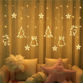 Decorate Christmas Tree Hanging Lamp Room Bedroom Curtain Layout (Option: Warm White-3.5meters battery)