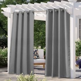 Solid Color Outdoor Waterproof And Sun Protection UV Protection High Precision Black Silk Shading Curtain (Option: Gray-132 √ó 274cm)