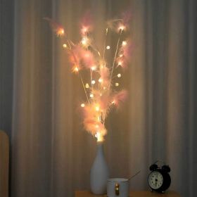 White Twig Branches 32IN 100 LED with Timer Battery Operated;  Artificial Tree Branch with Warm White Lights for Holiday Xmas Party Decoration Indoor (Color: as pic F)