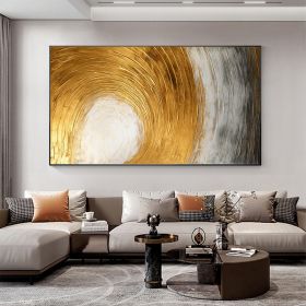 Hand Painted Oil Painting Abstract Gold Texture Oil Painting on Canvas Original Minimalist Art Golden Decor Custom Painting Living Room Home Decor (Style: 1, size: 60x120cm)