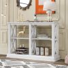 Console Table with 3-Tier Open Storage Spaces and 'X' Legs, Narrow Sofa Entry Table for Living Room, Entryway and Hallway