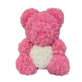 25cm Rose Bear Girlfriend Anniversary Christmas Valentine Day Gift Birthday Present For Wedding Party Artificial Flowers (Color: AQ22)