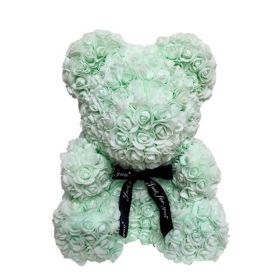 25cm Rose Bear Girlfriend Anniversary Christmas Valentine Day Gift Birthday Present For Wedding Party Artificial Flowers (Color: AQ23)