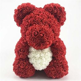 25cm Rose Bear Girlfriend Anniversary Christmas Valentine Day Gift Birthday Present For Wedding Party Artificial Flowers (Color: AQ01)