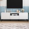 Modern TV Stand for 70 inch TV, Entertainment Center with Adjustable Shelves, 1 Drawer and Open Shelf, TV Console Table, Media Console, Metal Feet, fo