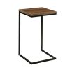 C-Shape Metal End Table, Espresso/Black Finish