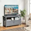 44 Inches Wooden Storage Cabinet TV Stand