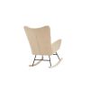 Rocking Chair Nursery, Solid Wood Legs Reading Chair with Teddy Fabirc Upholstered , Nap Armchair for Living Rooms, Bedrooms, Offices, Best Gift,Teddy