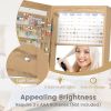 Freestanding Lockable Jewelry Armoire with Full-Length Mirror and 6 LED Lights