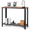 Wood Console Sofa Table with Adjustable Feet and Storage Shelf