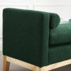 53.5"W Elegant Upholstered Bench, Ottoman with Wood Legs & Bolster Pillows for End of Bed, Bedroom, Living Room, Entryway