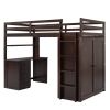 Twin size Loft Bed with Drawers,Desk,and Wardrobe