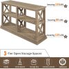 Console Table with 3-Tier Open Storage Spaces and 'X' Legs, Narrow Sofa Entry Table for Living Room, Entryway and Hallway