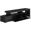 Modern Style 16-colored LED Lights TV Cabinet, UV High Gloss Surface Entertainment Center with DVD Shelf, Up to 70 inch TV