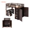 Twin size Loft Bed with Drawers,Desk,and Wardrobe