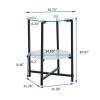 2-layer Tempered Glass End Table;  Round Coffee Table for Bedroom Living Room Office