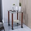 1-Piece Side Table ;  2-Tier Space End Table ; Modern Night Stand;  Sofa table;  Side Table with Storage Shelve