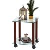 1-Piece Side Table ;  2-Tier Space End Table ; Modern Night Stand;  Sofa table;  Side Table with Storage Shelve