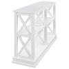 Console Table with 3-Tier Open Storage Spaces and 'X' Legs, Narrow Sofa Entry Table for Living Room, Entryway and Hallway