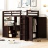 Twin size Loft Bed with Drawers,Desk,and Wardrobe