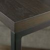 C-Shape Metal End Table, Espresso/Black Finish