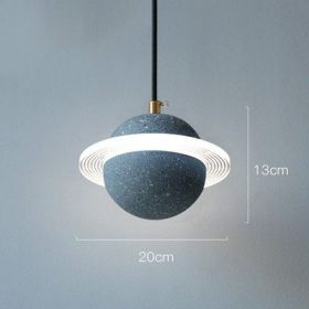 Planet Small Chandelier Red Single Head Bedroom Bedside Lamp (Option: Model C gray blue-110v)