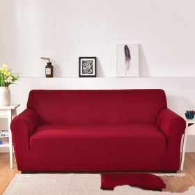 Sofa Cover All-inclusive Non-slip Sofa Slipcover Fabric Craft General (Option: Wine Red-Double)